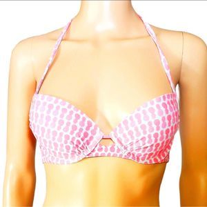 #L Pink Blue Pineapple Swim Suit Bikini Top Size Small